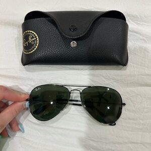 Ray-Ban Black Aviator Sunglasses with Black Lenses